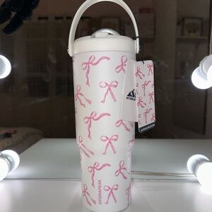 Hydrapeak White and Pink Ribbon Tumbler
